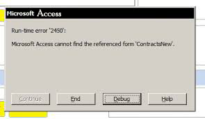 Erreur Microsoft Access 2450