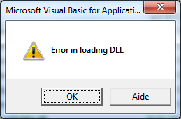 Erreur d'exécution 48 Erreur lors du chargement de la DLL