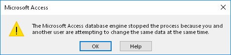 moteur de base de données Microsoft Jet a arrêté le processus